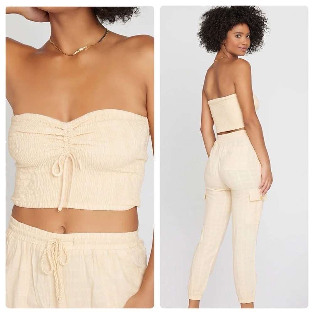L*Space | Cottagecore Coastal Cowgirl Smocked Tahiti Tube Top In Melon | S - Picture 3 of 12